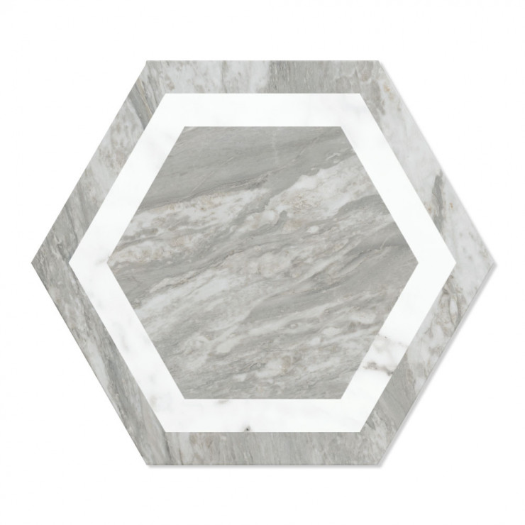 Dekor Marmor Hexagon Klinker Bardiglio Grå Matt-Satin 29x33 cm-1
